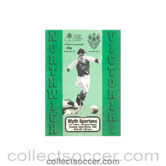 1983 - Northwich Victoria v Blyth Spartans official programme 22/03/1983 F.A. Trophy - Collect Soccer