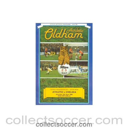 1983 - Oldham Athletic vChelsea official programme 09/04/1983 - Collect Soccer