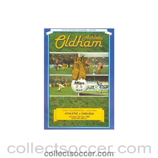 1983 - Oldham Athletic vChelsea official programme 09/04/1983 - Collect Soccer