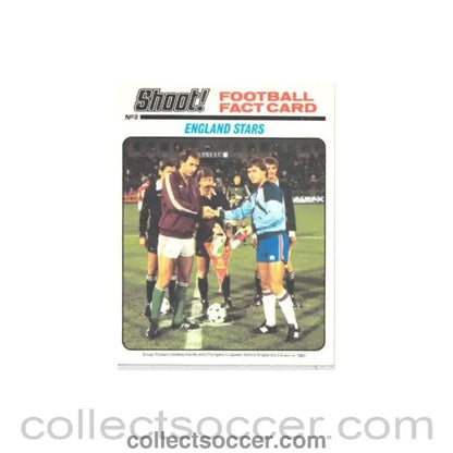 1983 - Shoot! Football Fact Card England Stars card 1983 - Collect Soccer