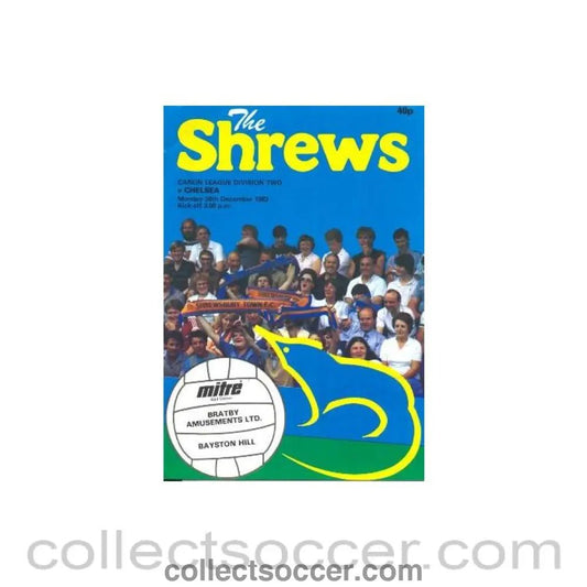 1983 - Shrewsbury Town vChelsea official programme 26/12/1983 - Collect Soccer