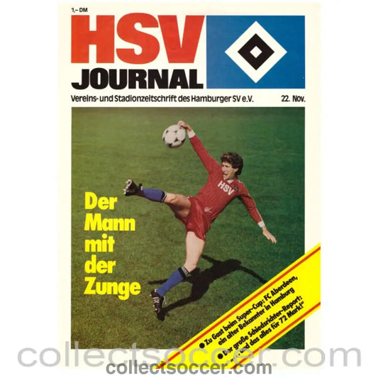 1983 Super Cup Final 1st Leg Hamburg V Aberdeen Official Programme - Collect Soccer
