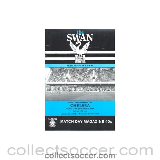 1983 - Swansea City vChelsea official programme 22/11/1983