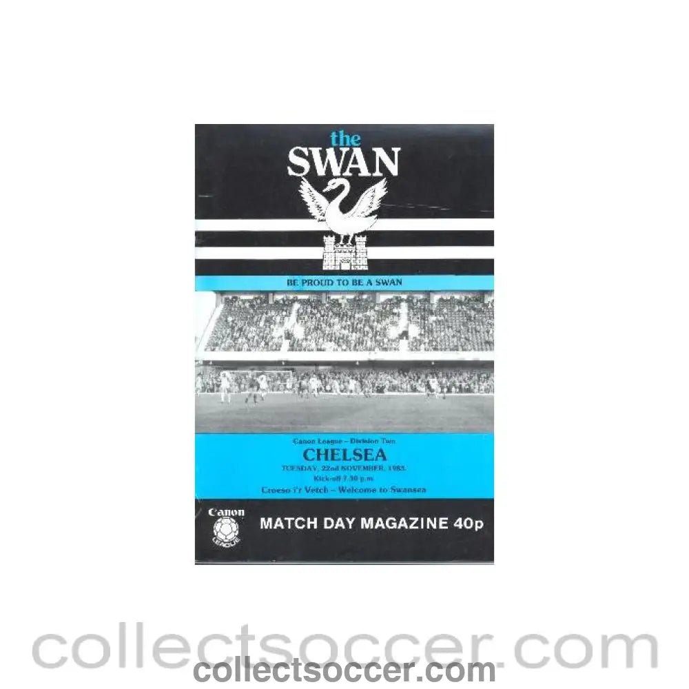 1983 - Swansea City vChelsea official programme 22/11/1983 - Collect Soccer
