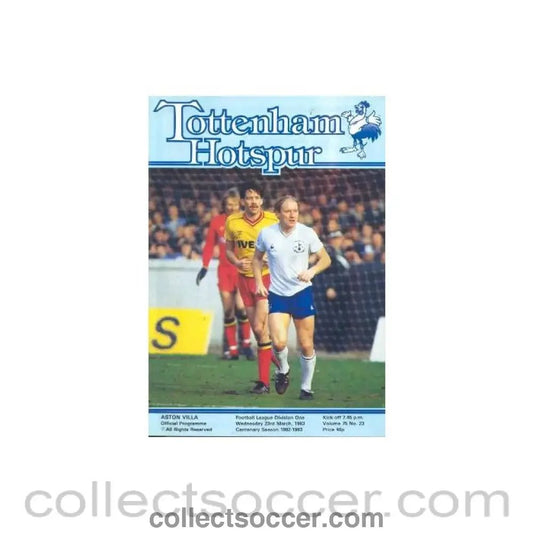 1983 - Tottenham Hotspur v Aston Villa official programme 23/03/1983 Football League - Collect Soccer