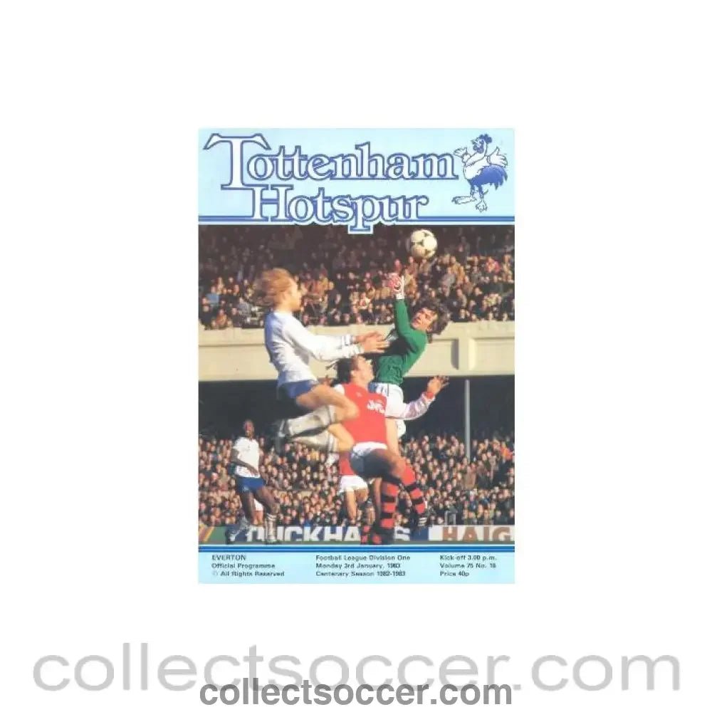 1983 - Tottenham Hotspur v Everton official programme 03/01/1983 Football League - Collect Soccer