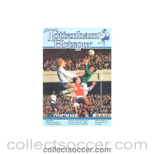 1983 - Tottenham Hotspur v Everton official programme 03/01/1983 Football League - Collect Soccer