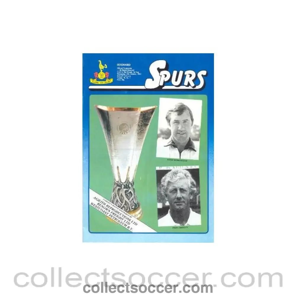 1983 - Tottenham Hotspur v Feyenoord official programme 19/10/1983 UEFA Cup - Collect Soccer