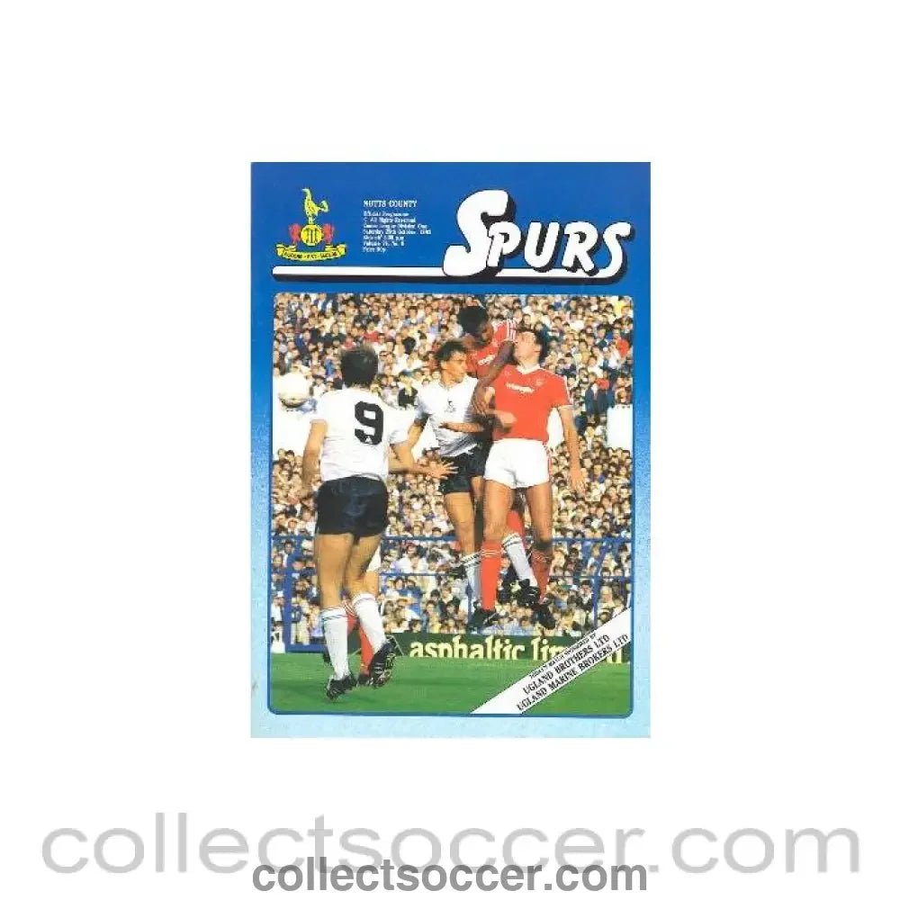1983 - Tottenham Hotspur v Notts County official programme 29/10/1983 Canon League - Collect Soccer