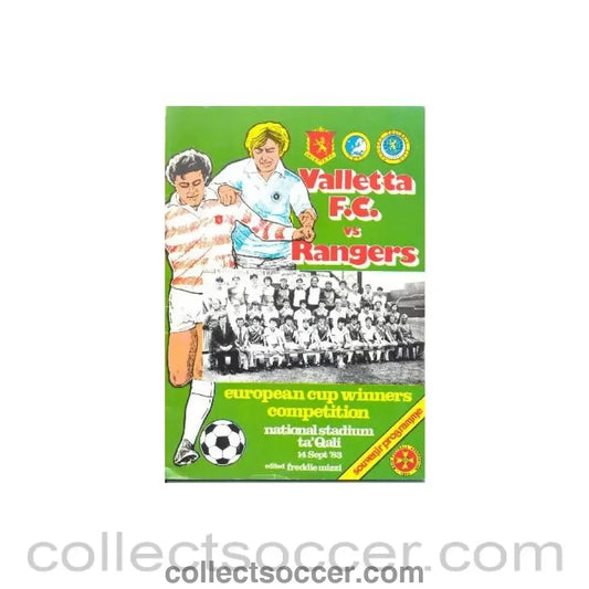 1983 - Valletta, Malta v Glasgow Rangers official programme 14/09/1983 European Cup Winners Cup - Collect Soccer