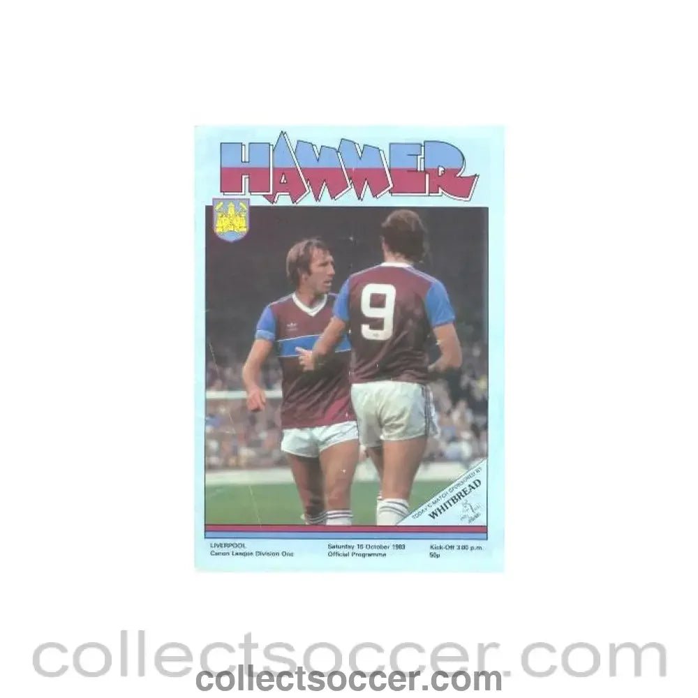 1983 - West Ham United v Liverpool official programme 15/10/1983 - Collect Soccer