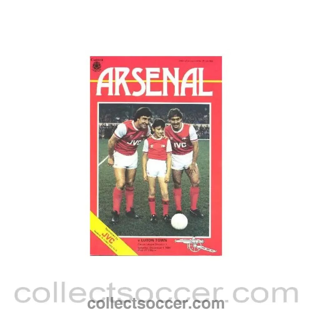 1984 - Arsenal v Luton Town official programme 01/12/1984 Canon League - Collect Soccer