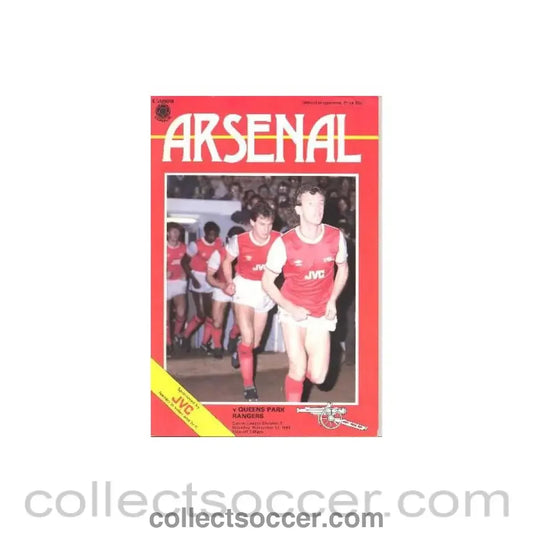 1984 - Arsenal v Queen’s Park Rangers official programme 17/11/1984 Canon League