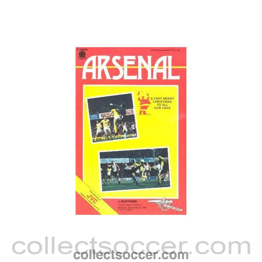 1984 - Arsenal v Watford official programme 22/12/1984 Canon League