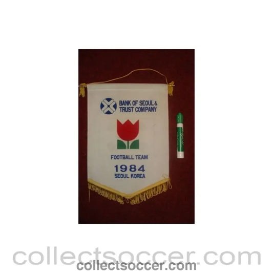 1984 - Bank of Seoul & Trust Company Football Team 1984 Seoul Korea Pennant once property of the football referee Neil
