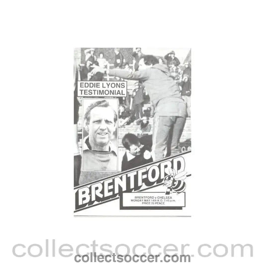 1984 - Brentford vChelsea official programme 14/05/1984 Eddie Lyons testimonial match