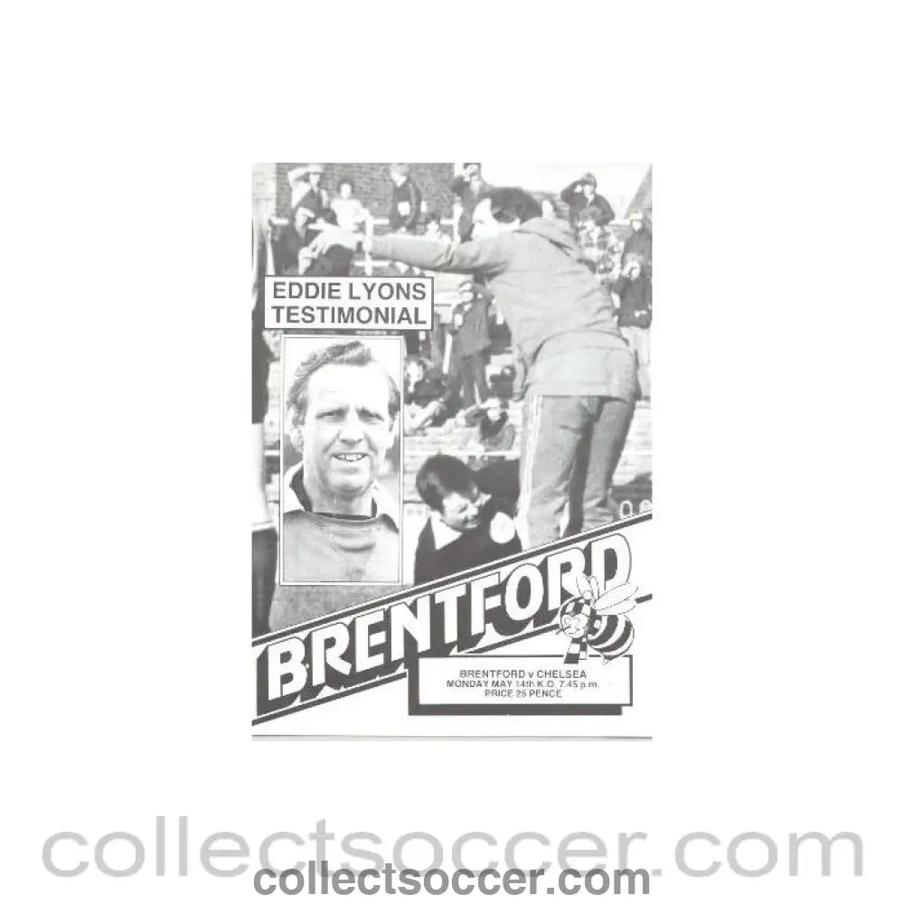 1984 - Brentford vChelsea official programme 14/05/1984 Eddie Lyons testimonial match