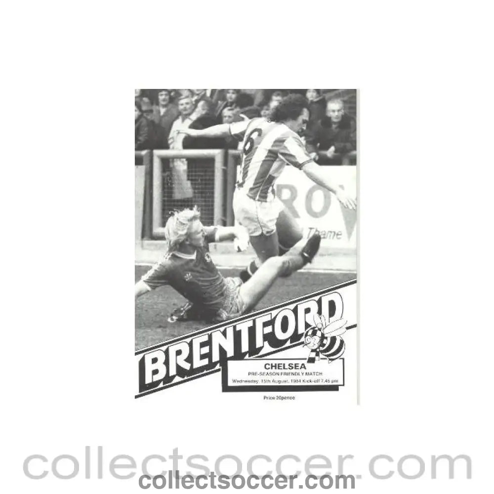 1984 - Brentford vChelsea official programme 15/08/1984 - Collect Soccer