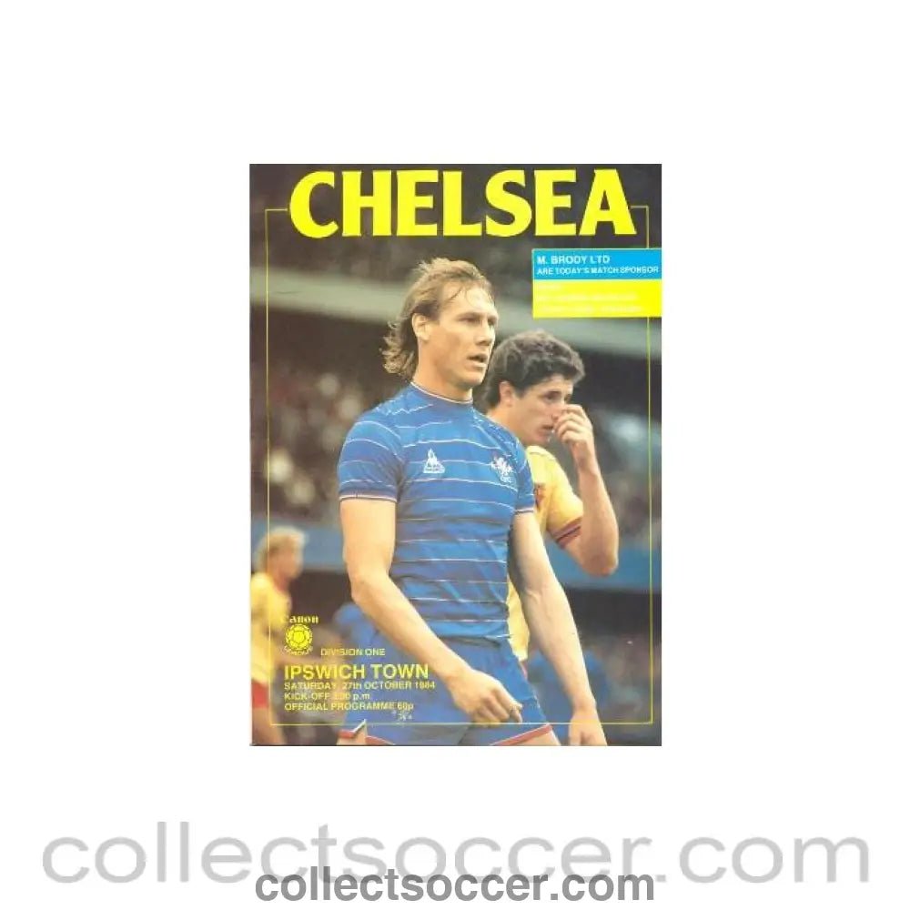 1984 - Chelsea v Ipswich Town official programme 27/10/1984, - Collect Soccer