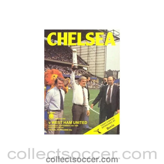 1984 - Chelsea v West Ham United official programme 15/09/1984 - Collect Soccer