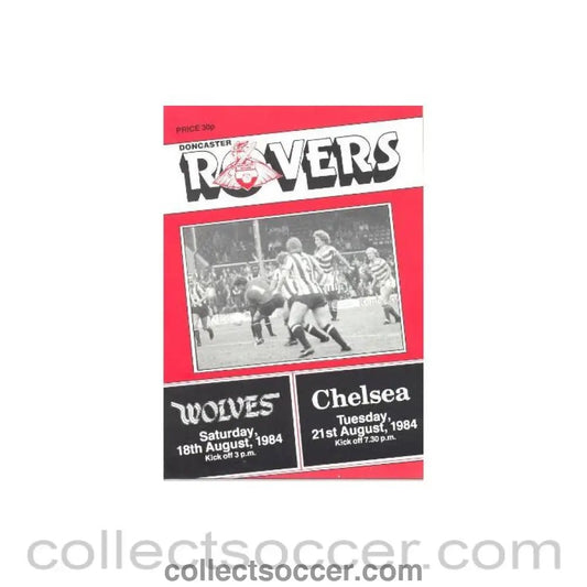 1984 - Doncaster Rovers vChelsea official programme 21/08/1984 - Collect Soccer