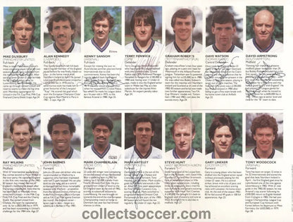 1984 England Tour of South America Autographed Brochure - Rare - Collect Soccer