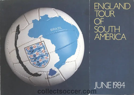 1984 England Tour of South America Autographed Brochure - Rare - Collect Soccer