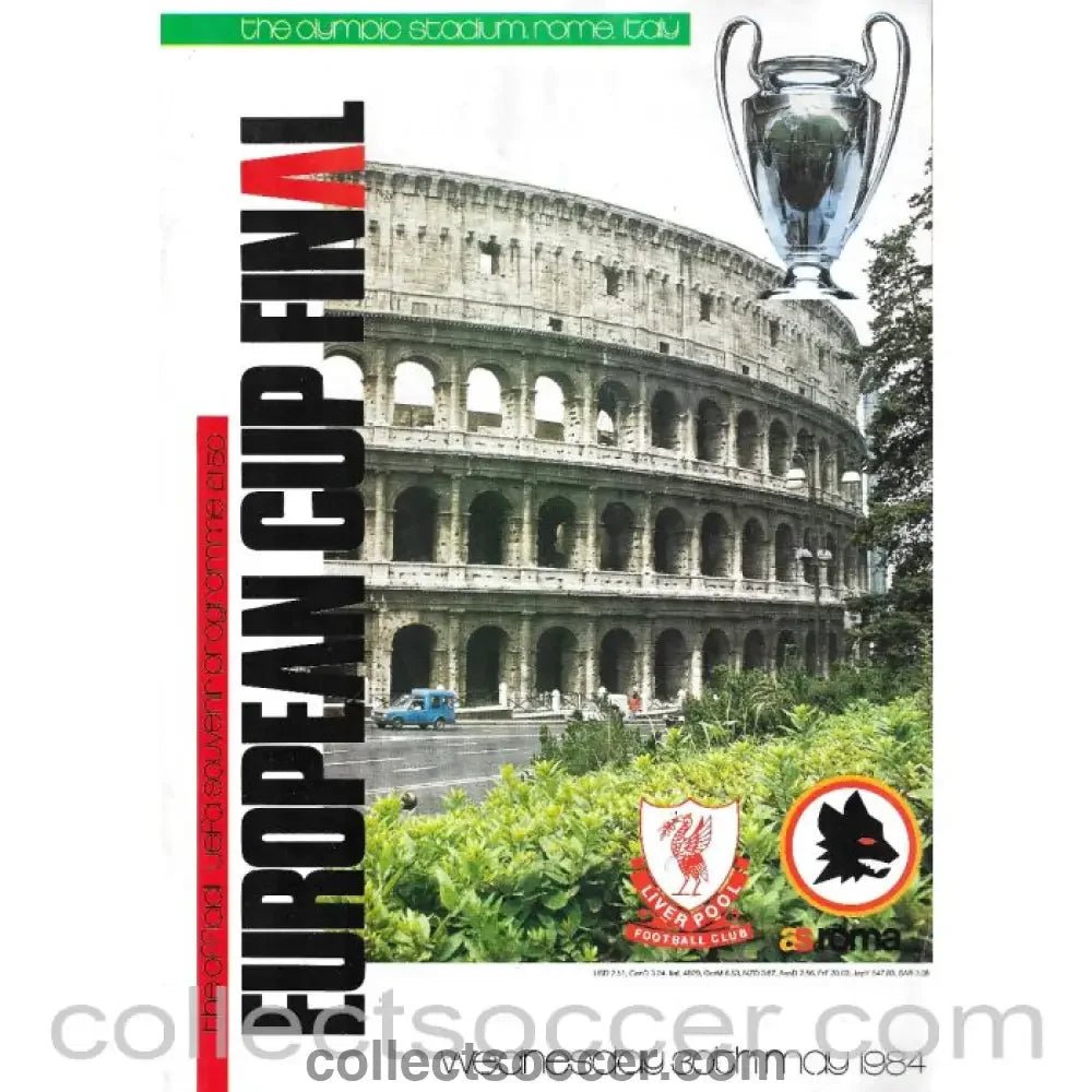 1984 European Cup Final Liverpool v Roma Official Programme Uk Edition - Collect Soccer