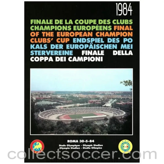 1984 European Cup Final Liverpool V Roma Official Programme Very Rare Black Edition - Collect Soccer