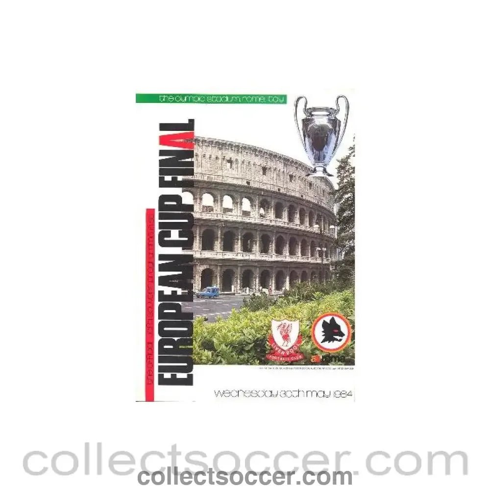 1984 European Cup Final UK Edition Programme Liverpool v Roma - Collect Soccer