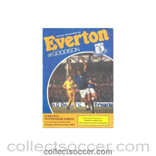 1984 - Everton v Nottingham Forest official programme 15/12/1984 Canon League - Collect Soccer