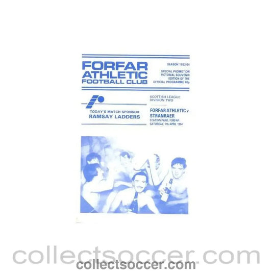 1984 - Forfar Athletic v Stranraer official programme 07/04/1984 Scottish League - Collect Soccer