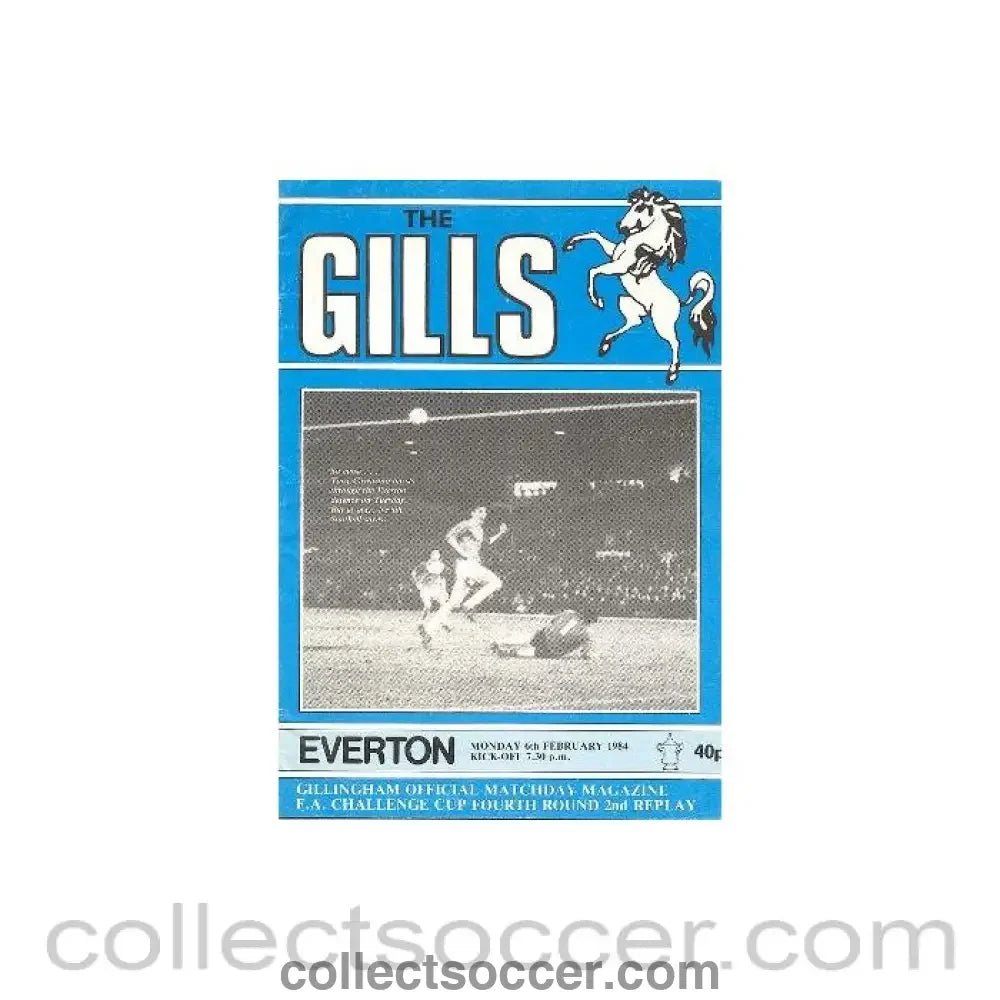 1984 - Gillingham v Everton official programme 06/02/1984 - Collect Soccer