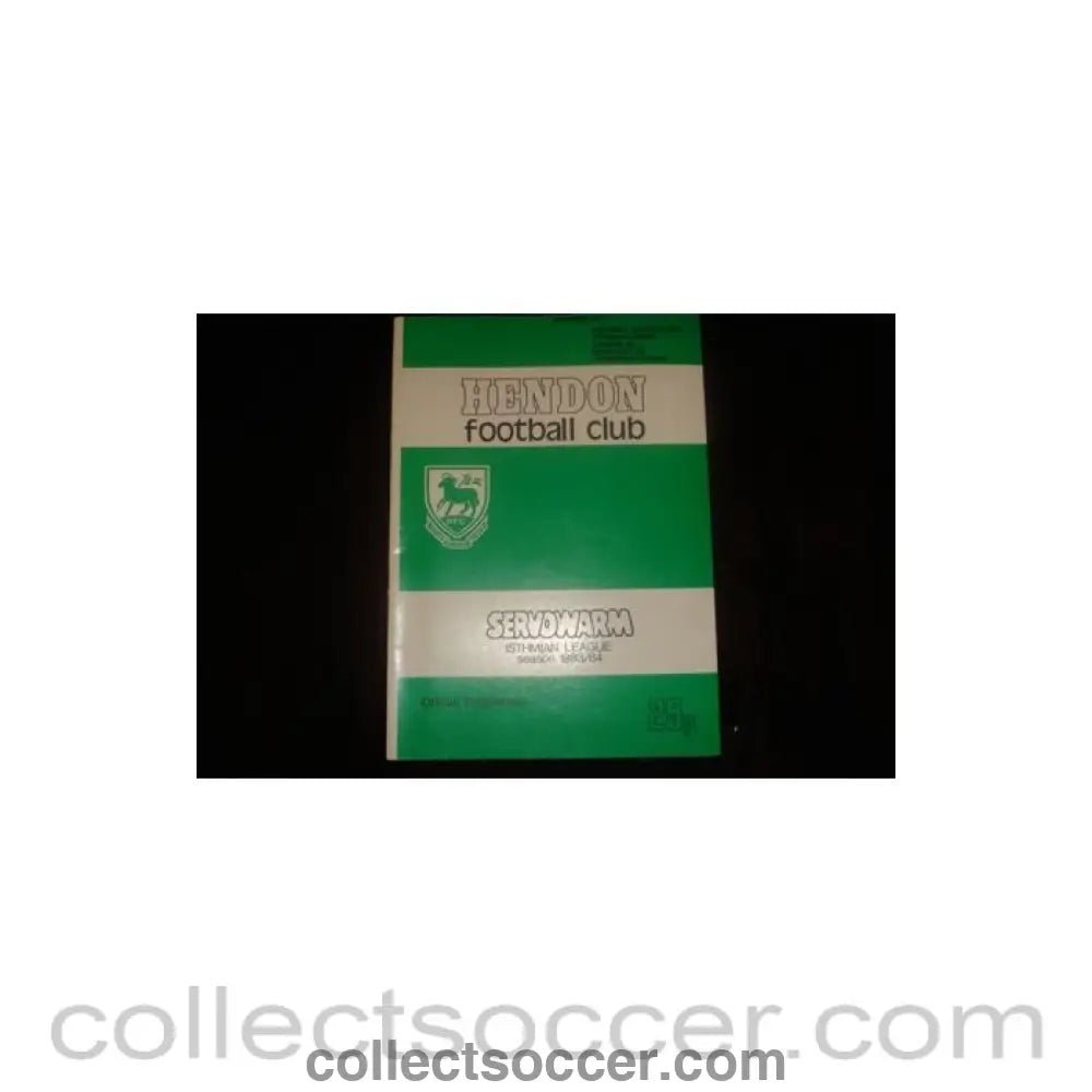 1984 - Hendon v Isthmian League XI official programme 22/02/1984, Semi-Professional - Collect Soccer