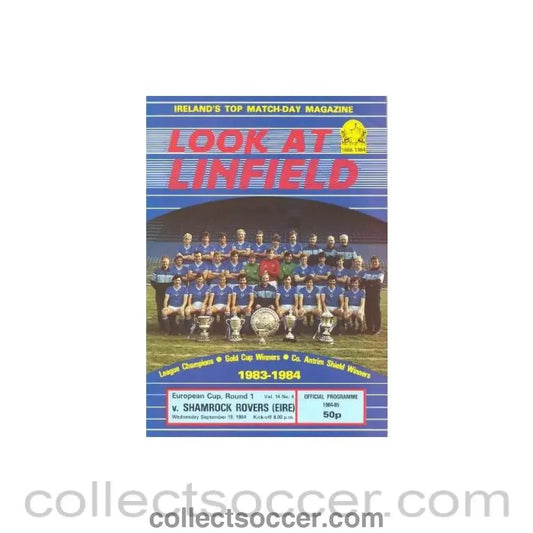 1984 - Linfield v Shamrock Rovers, EIRE official programme 19/09/1984 - Collect Soccer
