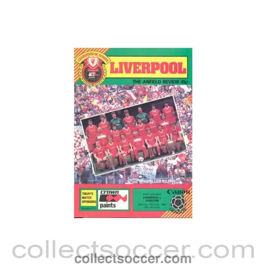 1984 - Liverpool v Everton official programme 20/10/1984 - Collect Soccer