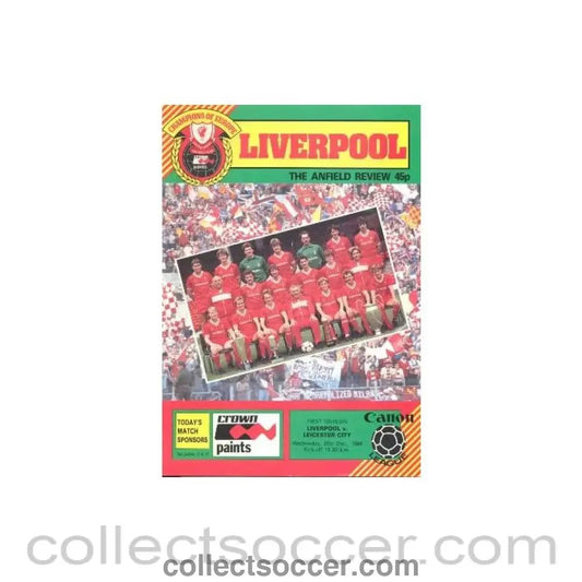 1984 - Liverpool v Leicester City official programme 26/12/1984 - Collect Soccer