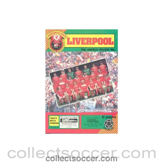 1984 - Liverpool v Luton Town official programme 29/12/1984 - Collect Soccer