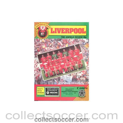 1984 - Liverpool v Queen's Park Rangers official programme 01/09/1984 - Collect Soccer