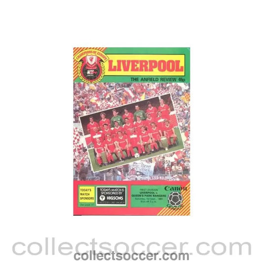 1984 - Liverpool v Queen's Park Rangers official programme 01/09/1984 - Collect Soccer