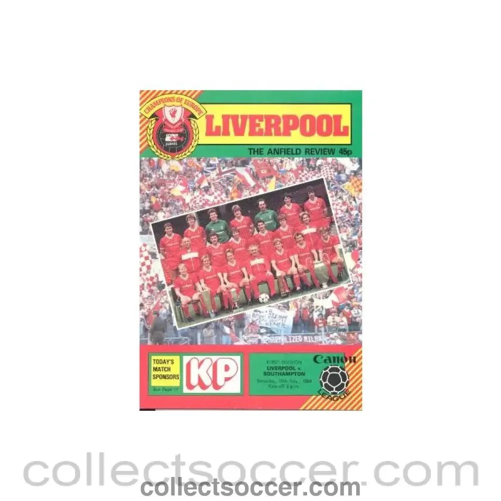1984 - Liverpool v Southampton official programme 10/11/1984 - Collect Soccer