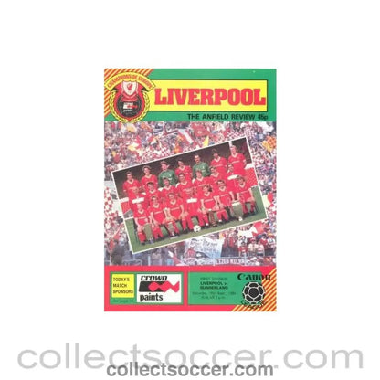 1984 - Liverpool v Sunderland official programme 15/09/1984 - Collect Soccer