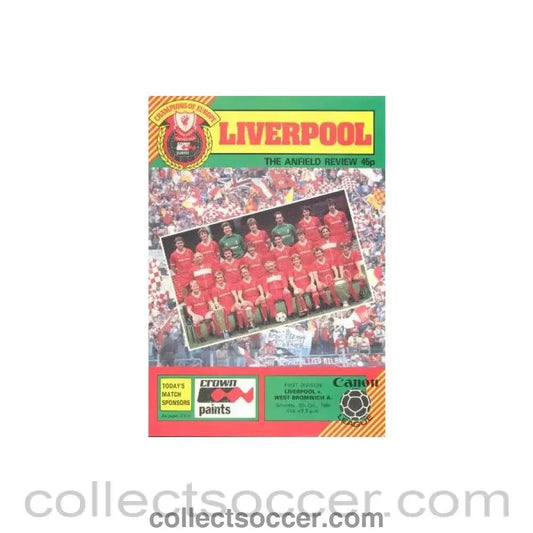 1984 - Liverpool v West Bromwich Albion official programme 06/10/1984 - Collect Soccer