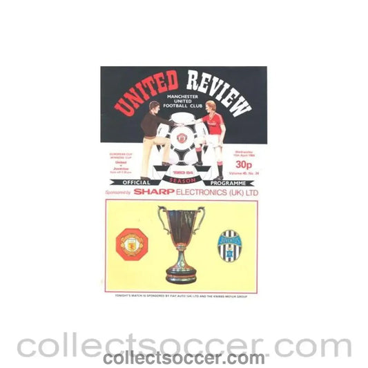 1984 - Manchester United v Juventus official programme 11/04/1984 Cup Winners Cup - Collect Soccer