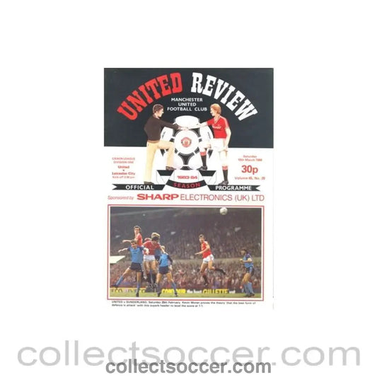 1984 - Manchester United v Leicester City official programme 10/03/1984 - Collect Soccer