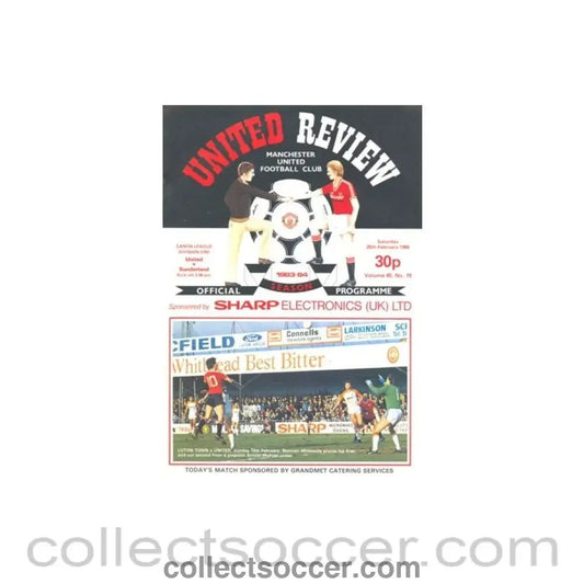 1984 - Manchester United v Sunderland official programme 25/02/1984 - Collect Soccer