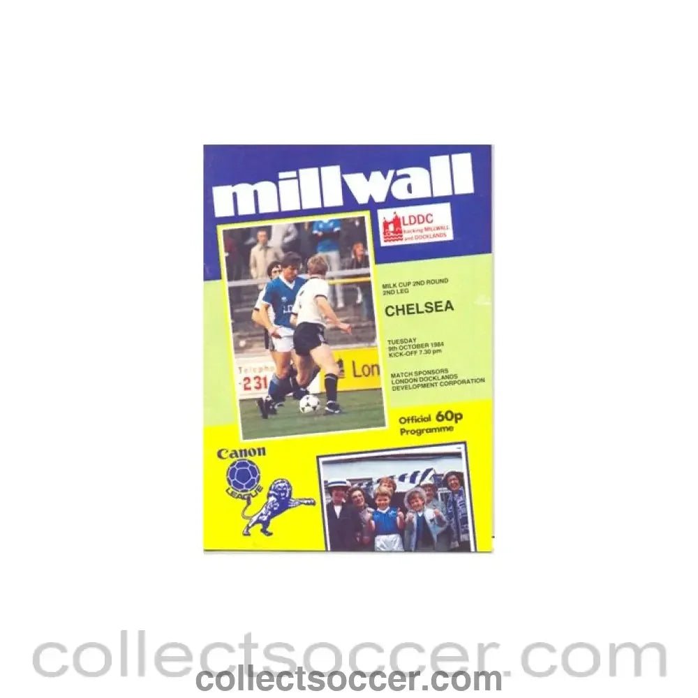 1984 - Millwall v Chelsea official programme 09/10/1984 Milk Cup - Collect Soccer