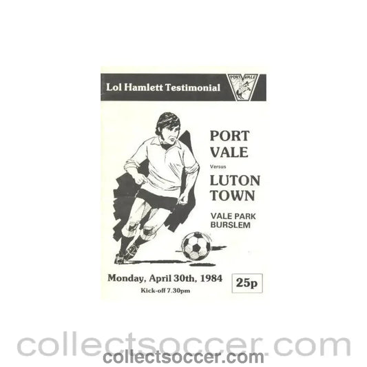 1984 - Port Vale v Luton Town official programme 30/04/1984 - Collect Soccer