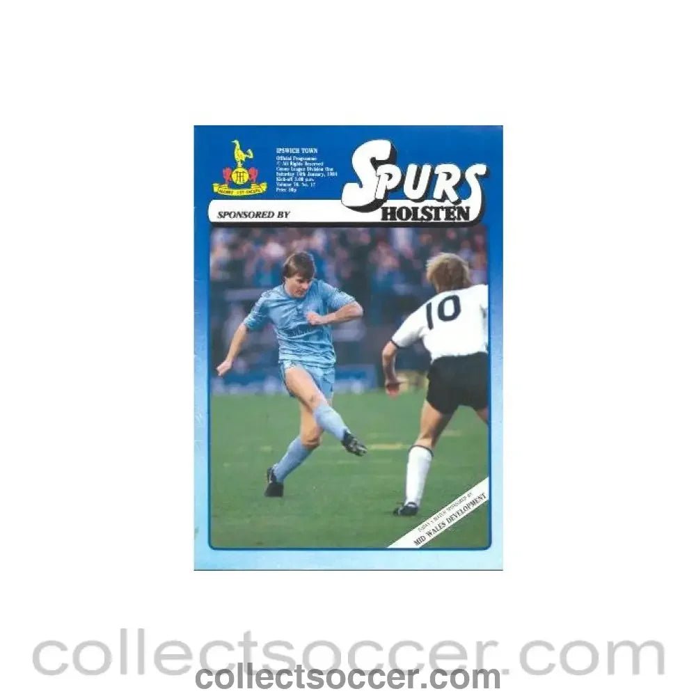 1984 - Tottenham Hotspur v Ipswich Town official programme 14/01/1984 Canon League - Collect Soccer