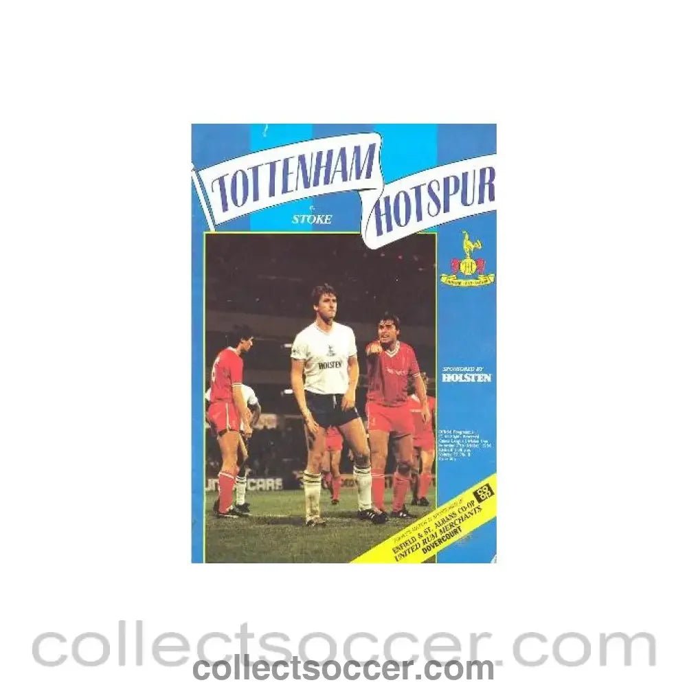 1984 - Tottenham Hotspur v Stoke City official programme 27/10/1984 Canon League - Collect Soccer
